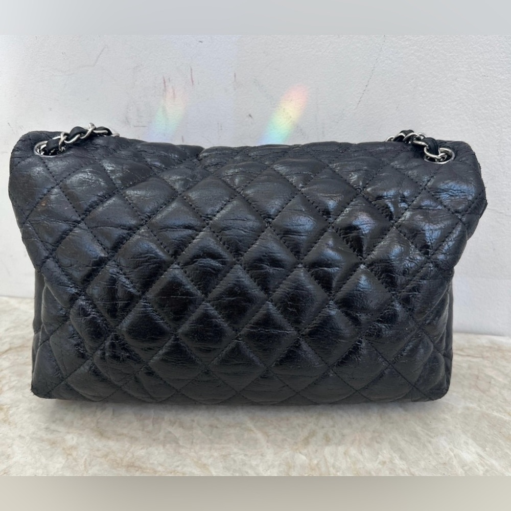 Chanel authentic classic quilted aged glazed calfskin black silver - Picture 6 of 15